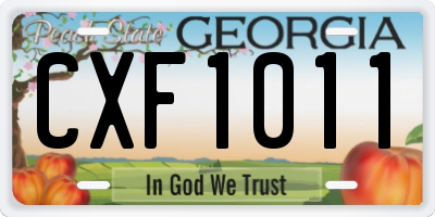 GA license plate CXF1011