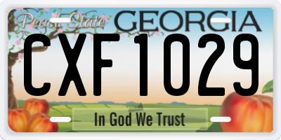 GA license plate CXF1029