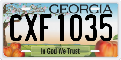 GA license plate CXF1035