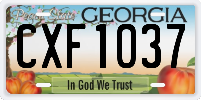GA license plate CXF1037
