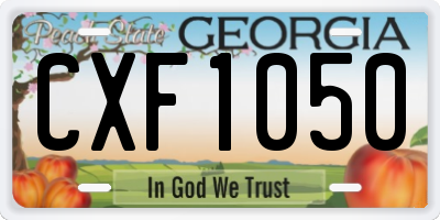 GA license plate CXF1050
