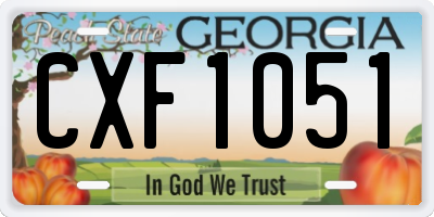 GA license plate CXF1051