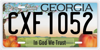 GA license plate CXF1052