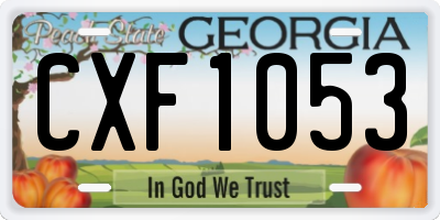 GA license plate CXF1053