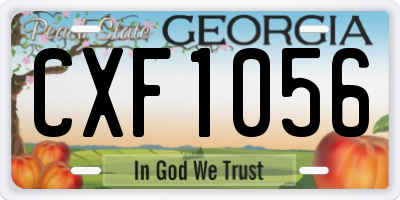 GA license plate CXF1056