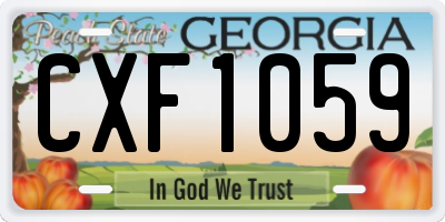 GA license plate CXF1059