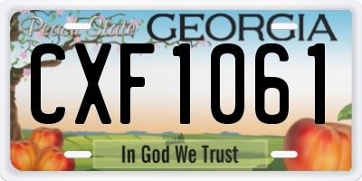 GA license plate CXF1061