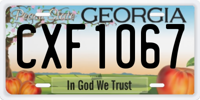 GA license plate CXF1067