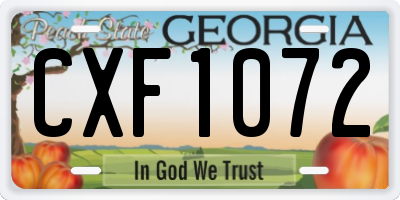 GA license plate CXF1072