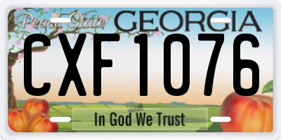 GA license plate CXF1076