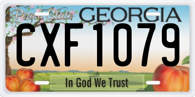GA license plate CXF1079
