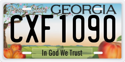 GA license plate CXF1090