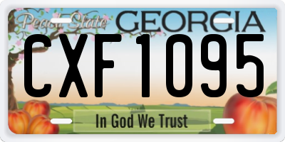 GA license plate CXF1095
