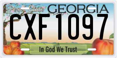 GA license plate CXF1097