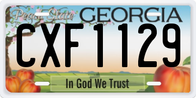 GA license plate CXF1129