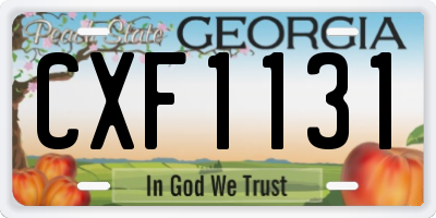 GA license plate CXF1131