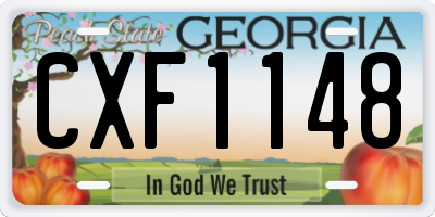GA license plate CXF1148