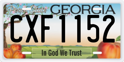 GA license plate CXF1152