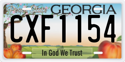 GA license plate CXF1154