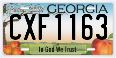 GA license plate CXF1163