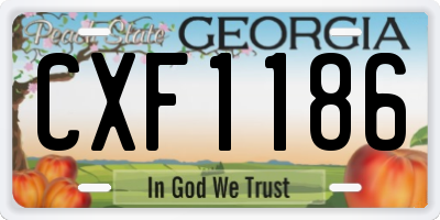 GA license plate CXF1186