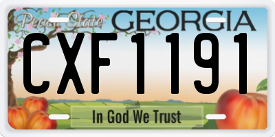 GA license plate CXF1191