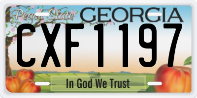 GA license plate CXF1197