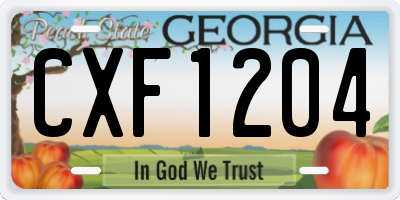 GA license plate CXF1204