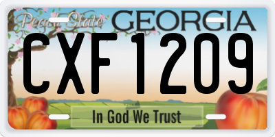 GA license plate CXF1209
