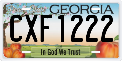 GA license plate CXF1222