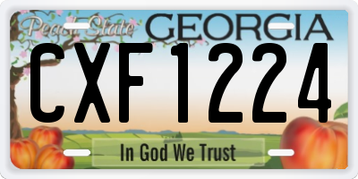 GA license plate CXF1224