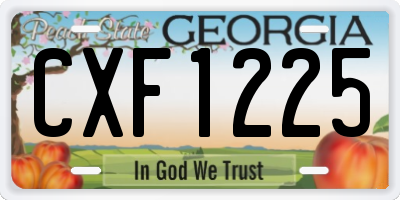 GA license plate CXF1225