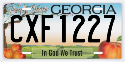 GA license plate CXF1227