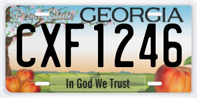 GA license plate CXF1246