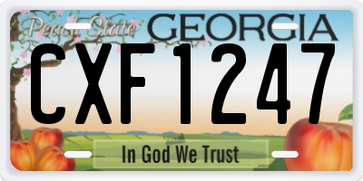 GA license plate CXF1247