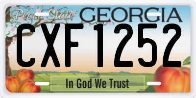 GA license plate CXF1252