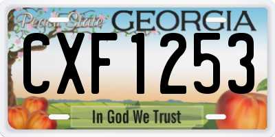 GA license plate CXF1253