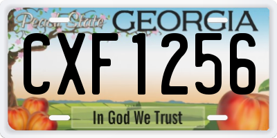GA license plate CXF1256