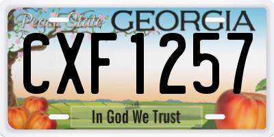 GA license plate CXF1257
