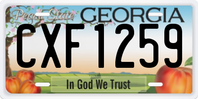 GA license plate CXF1259