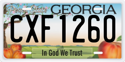 GA license plate CXF1260