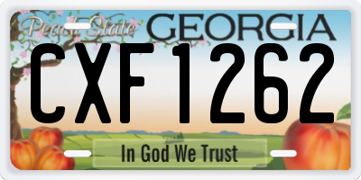 GA license plate CXF1262