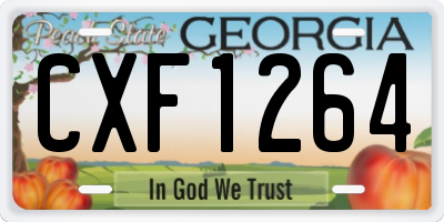 GA license plate CXF1264