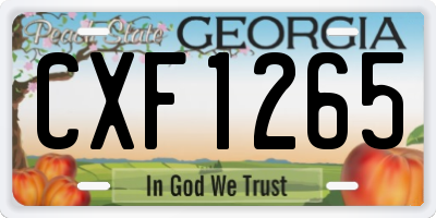 GA license plate CXF1265