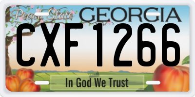 GA license plate CXF1266