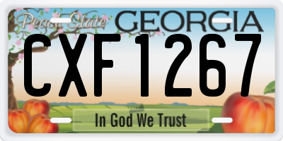 GA license plate CXF1267