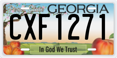 GA license plate CXF1271