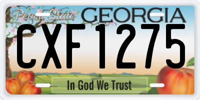 GA license plate CXF1275