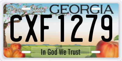 GA license plate CXF1279