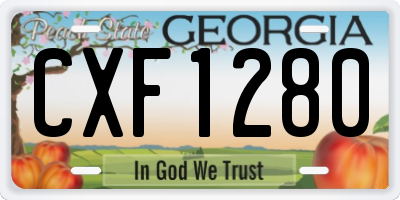 GA license plate CXF1280